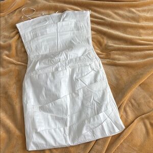 Windsor Strapless White Dress/Lucy Taffeta Bow Mini Party Dress